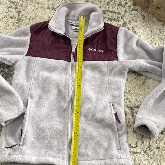 Columbia Fleece Jacket with Burgundy Yoke - Picture 7 of 9